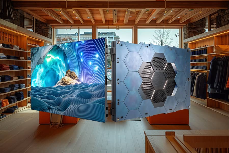 LedWall display indoor installato in un negozio