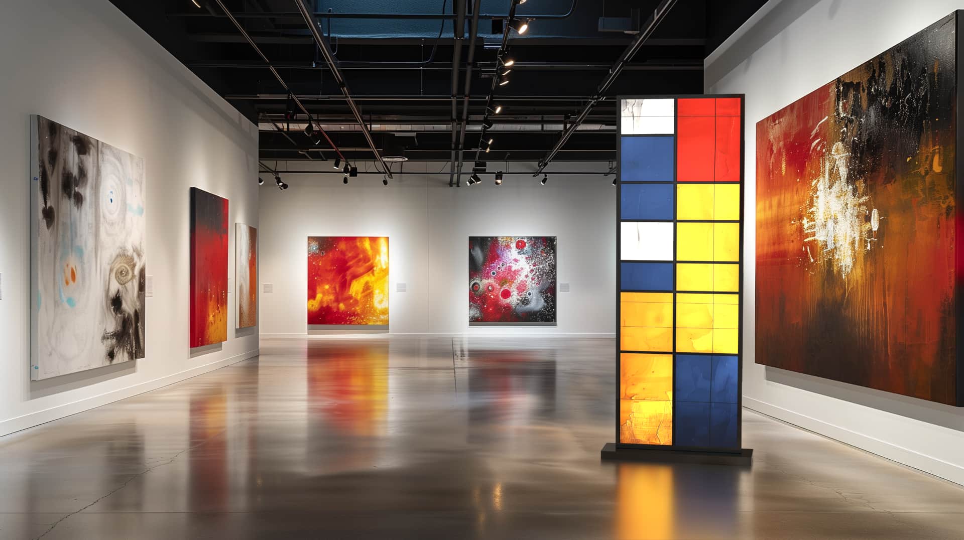 Totem LedWall display in una galleria