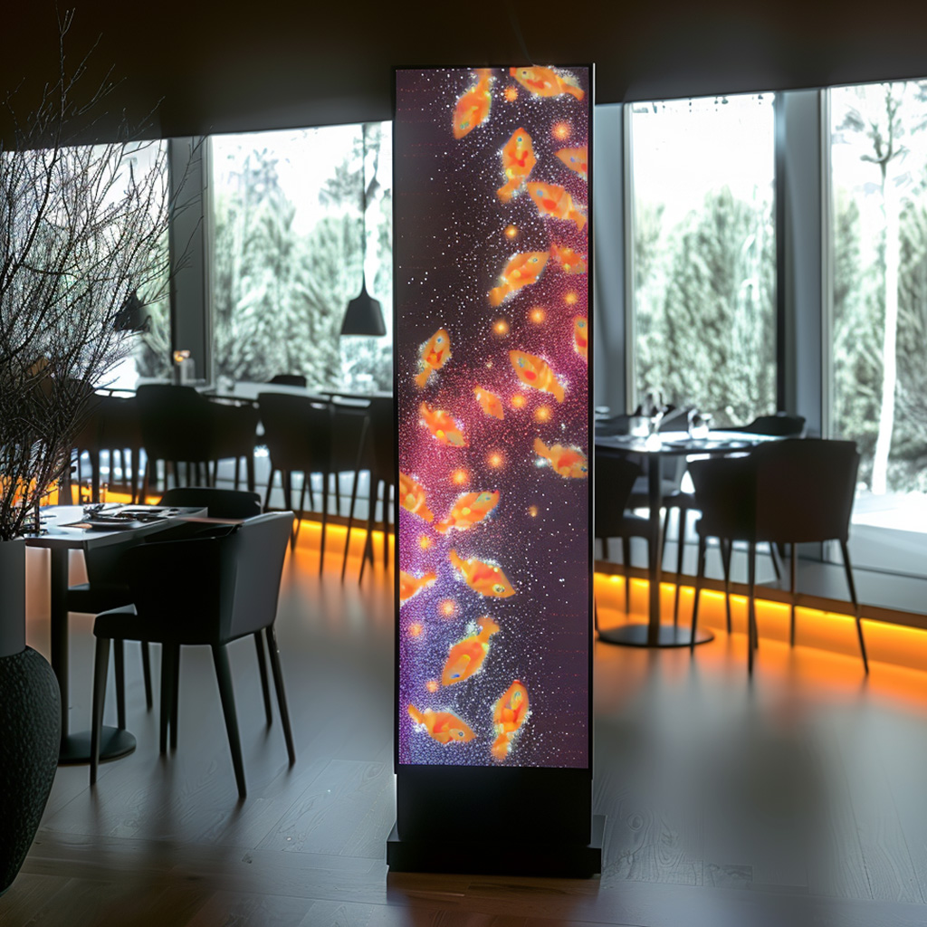 Totem LedWall display in una vetrina